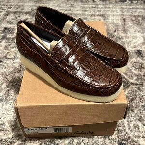 NIB Clark’s Originals Wallabee Loafer Brown Croc Womens 6